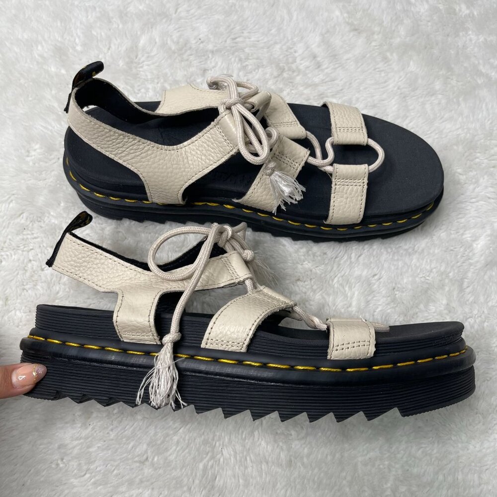 Dr. Martens Women's White Black Nartilla Platform Sandals Shoes Size 11 - Picture 5 of 9